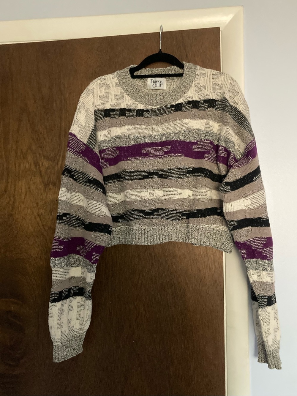 VTG Private Club Cropped Southwestern Sweater